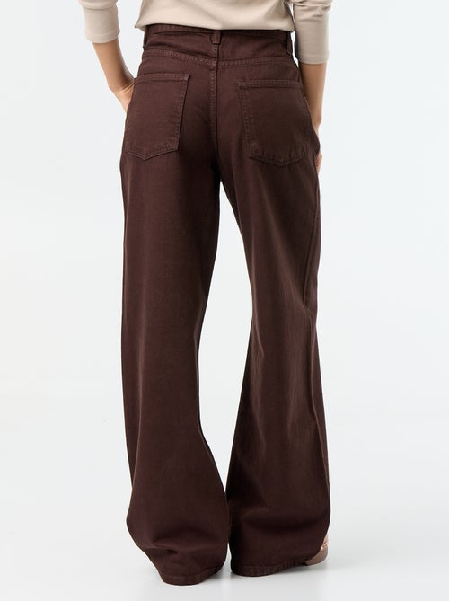Jean wide avec patte de boutonnage décalée - Kiabi Jean wide avec patte de boutonnage décalée - Kiabi