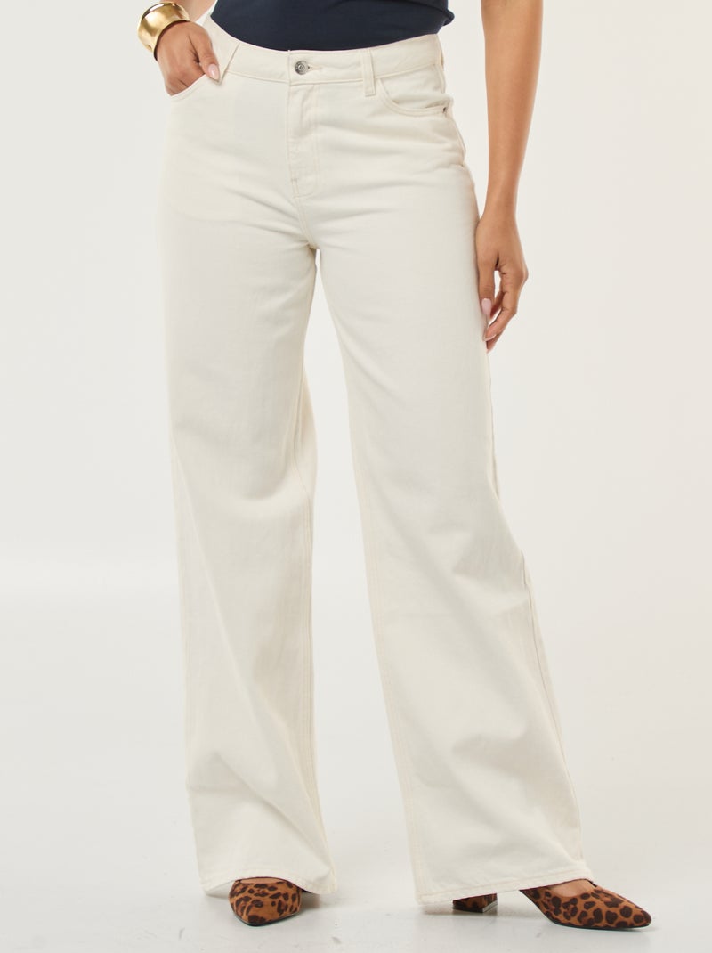 Jean wide leg - L30 Blanc - Kiabi