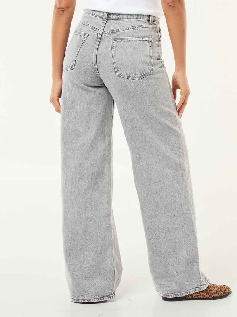 Jean wide leg - L30 Gris - Kiabi