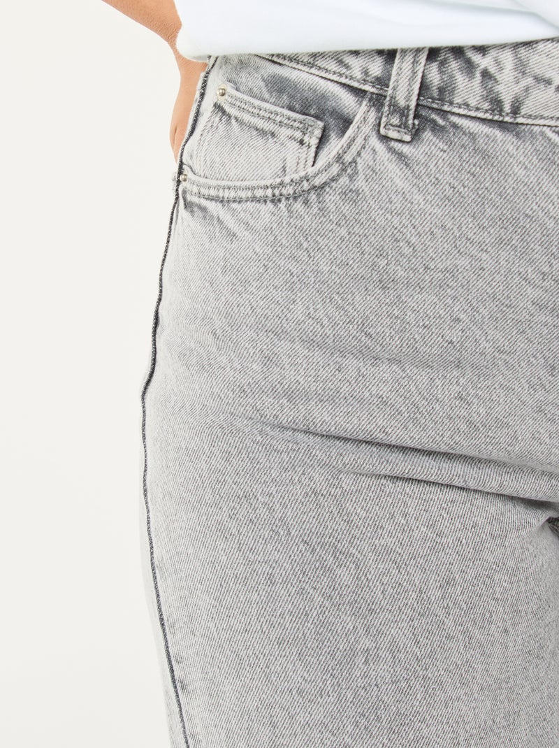 Jean wide leg - L30 Gris - Kiabi
