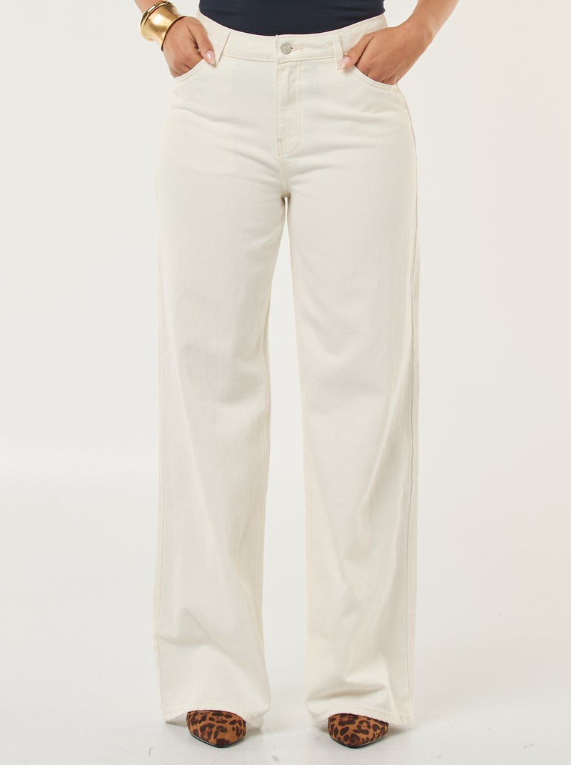 Jean wide leg - L32 Blanc - Kiabi