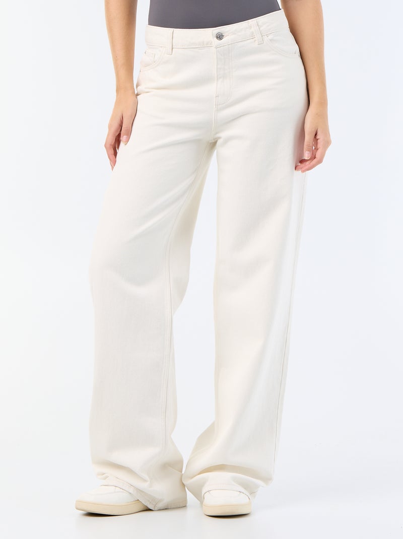 Jean wide leg - L34 Blanc - Kiabi