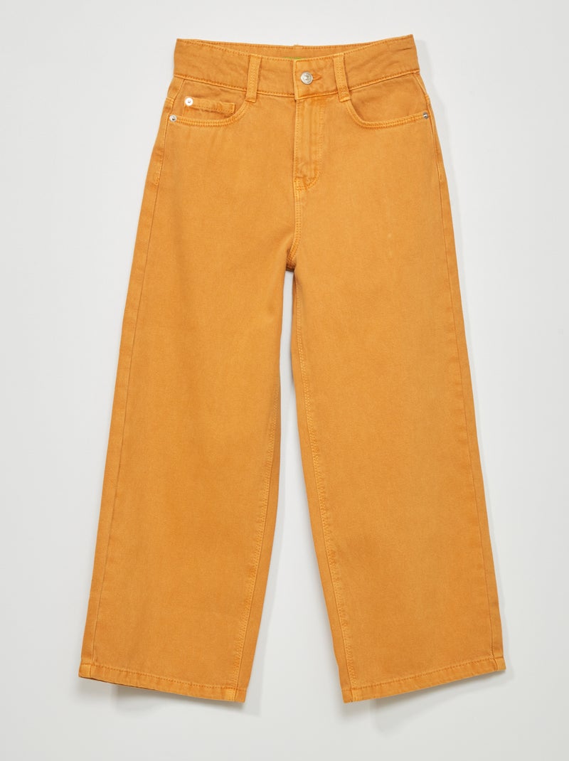 Jean wide leg à 5 poches Jaune - Kiabi