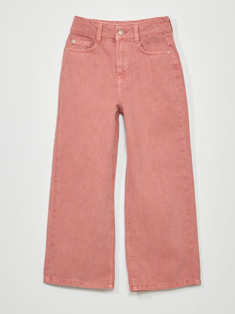 Jean wide leg à 5 poches Rose - Kiabi