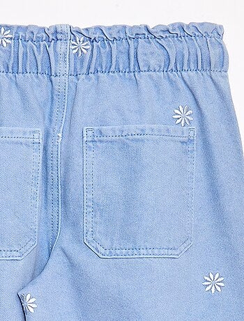 Jean wide leg à motif brodé