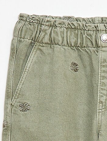 Jean wide leg à motif brodé