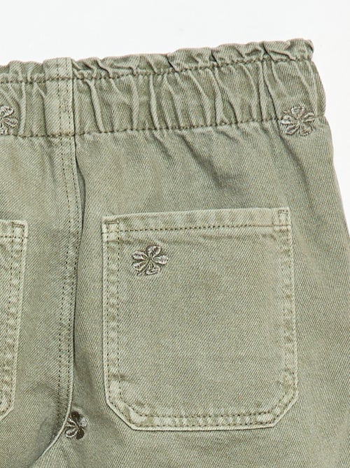 Jean wide leg à motif brodé - Kiabi