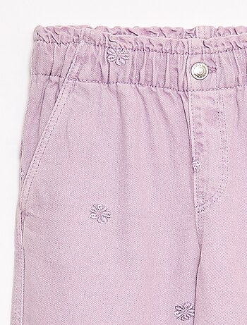 Jean wide leg à motif brodé