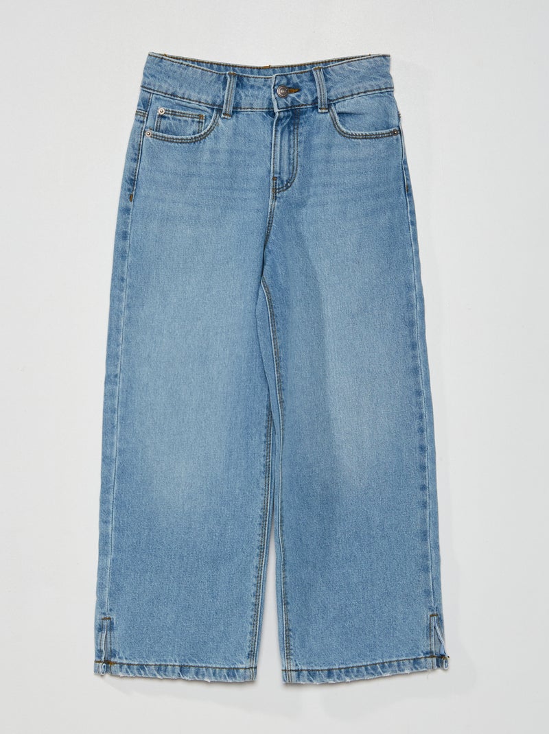 Jean wide leg à taille ajustable Bleu - Kiabi