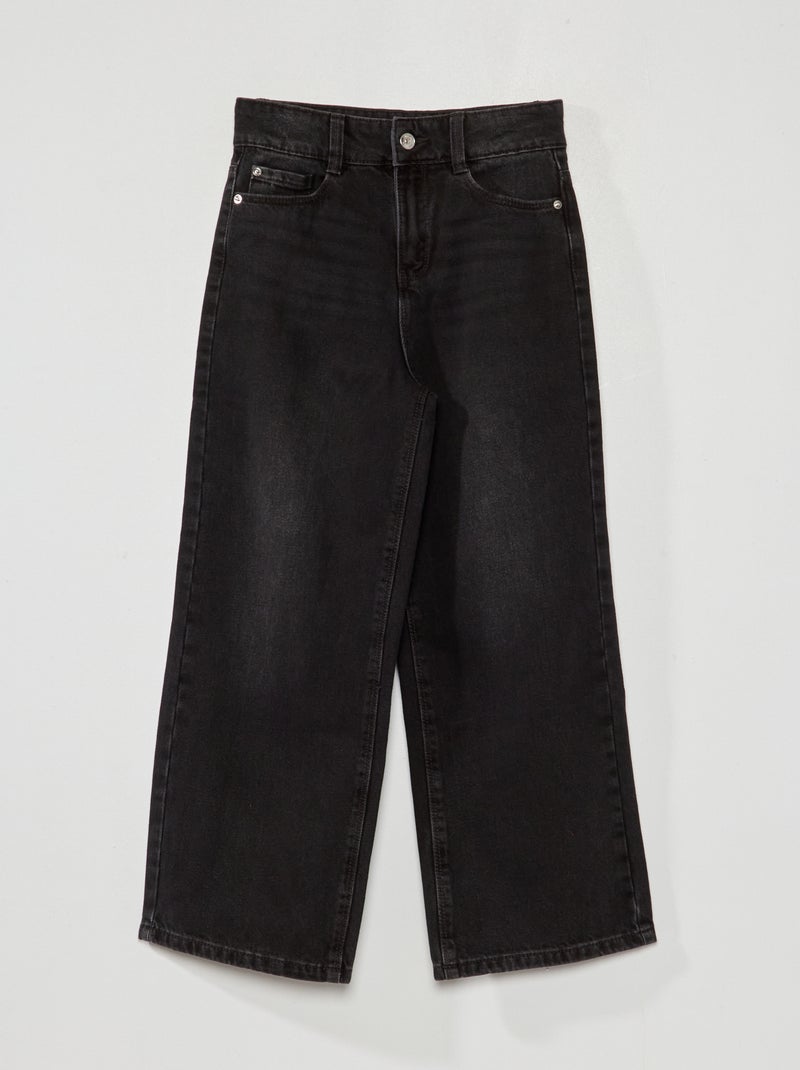 Jean wide leg à taille ajustable Noir - Kiabi