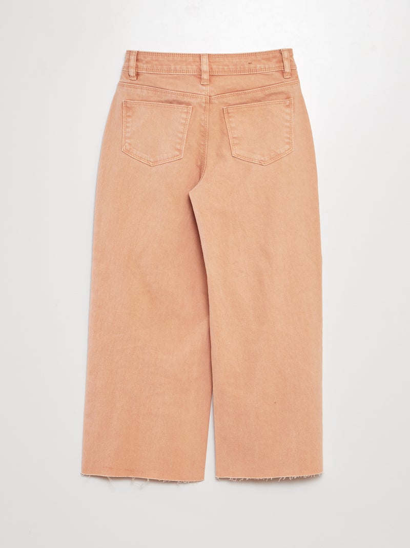 Jean wide leg à taille haute Beige - Kiabi