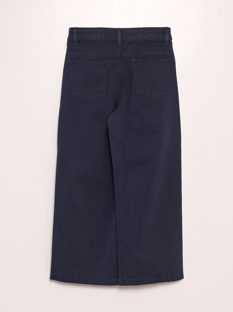 Jean wide leg à taille haute bleu marine - Kiabi