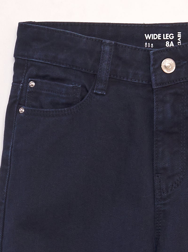 Jean wide leg à taille haute bleu marine - Kiabi