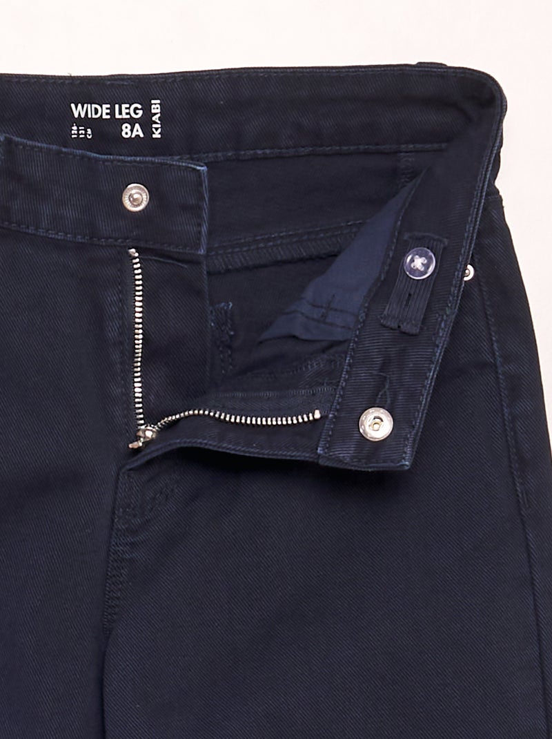 Jean wide leg à taille haute bleu marine - Kiabi