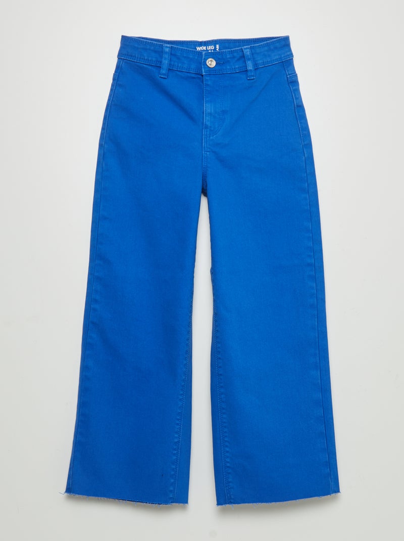 Jean wide leg à taille haute Bleu marine - Kiabi