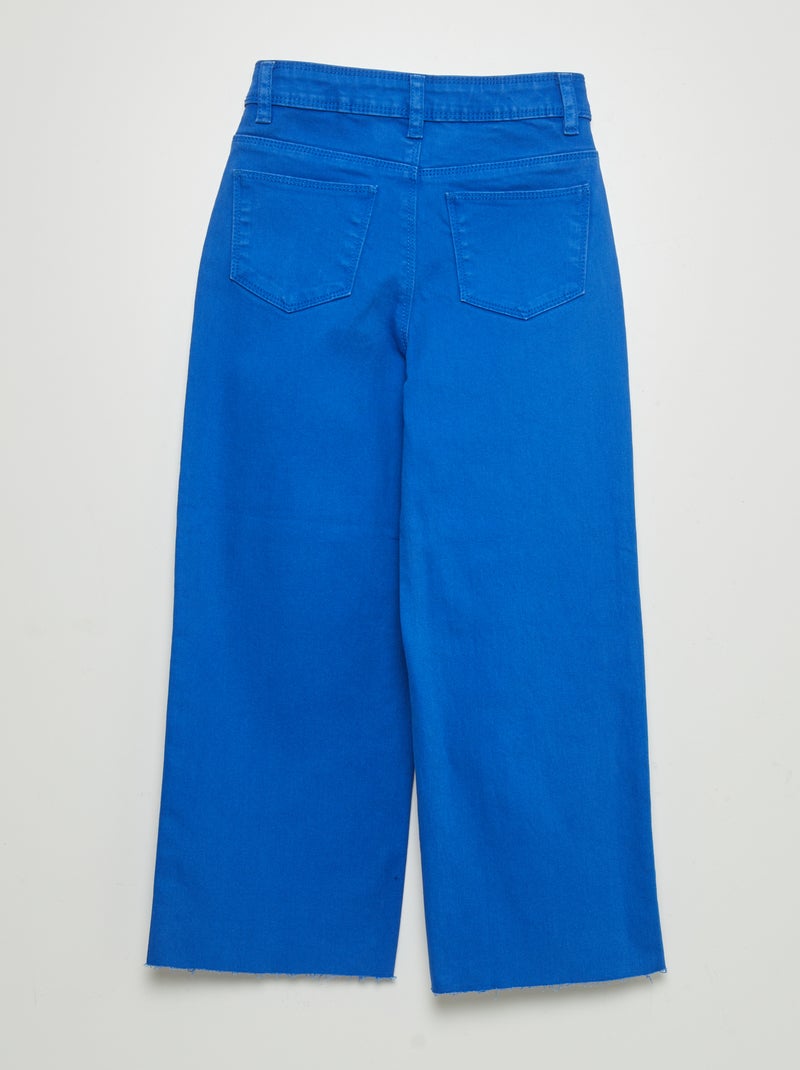 Jean wide leg à taille haute Bleu marine - Kiabi