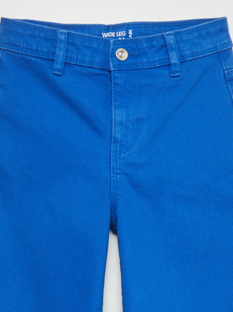 Jean wide leg à taille haute Bleu marine - Kiabi