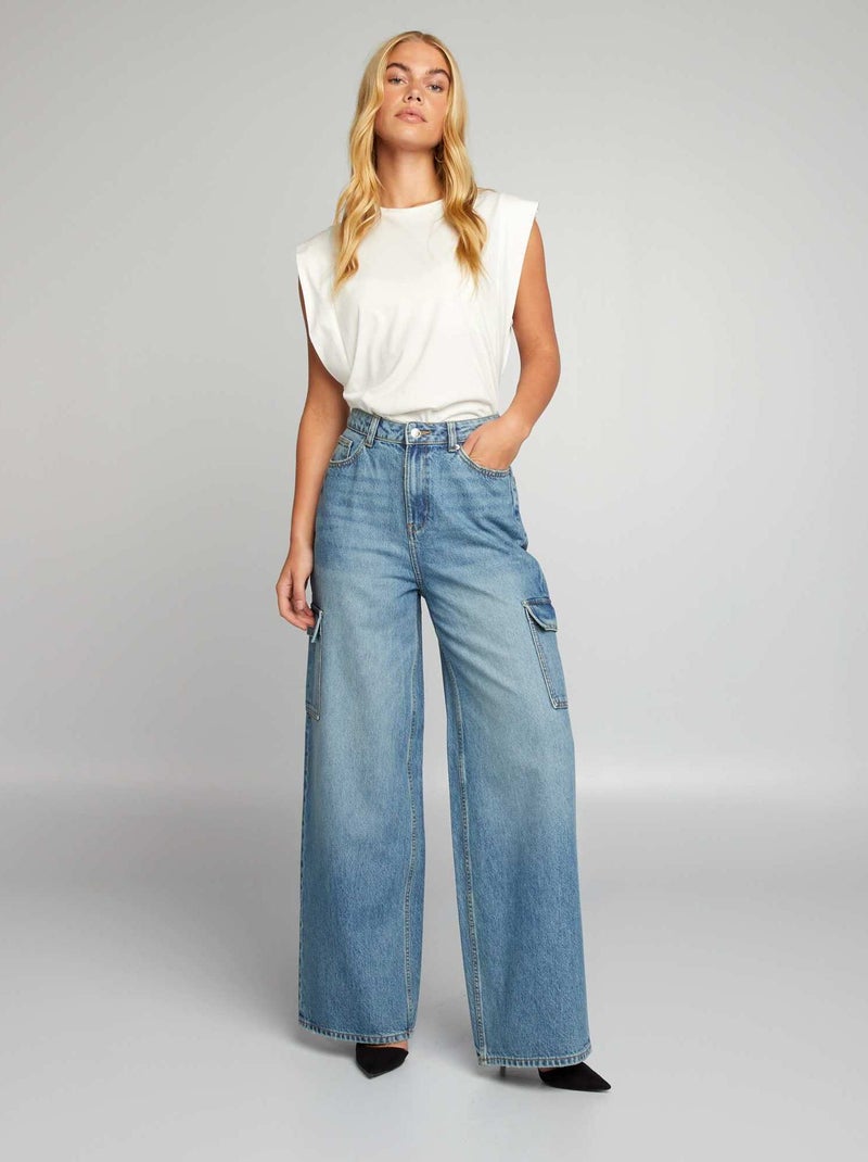 Jean wide-leg à taille haute Double stone - Kiabi