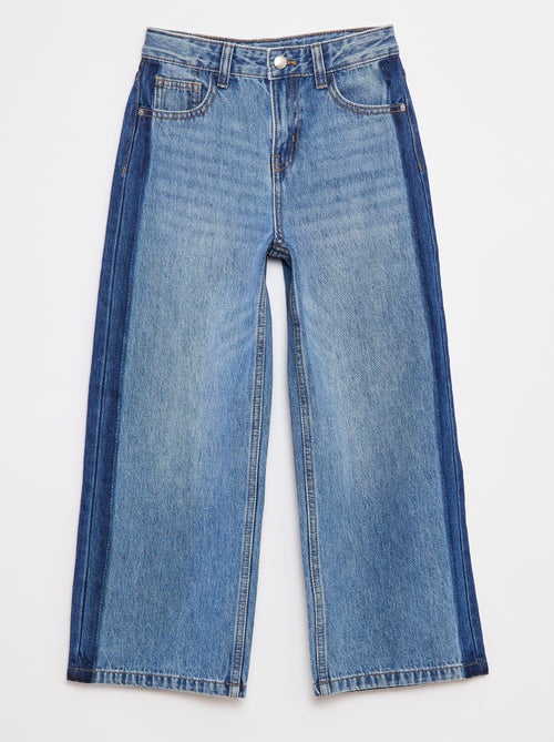 Jean wide leg avec bande contrastante - Kiabi