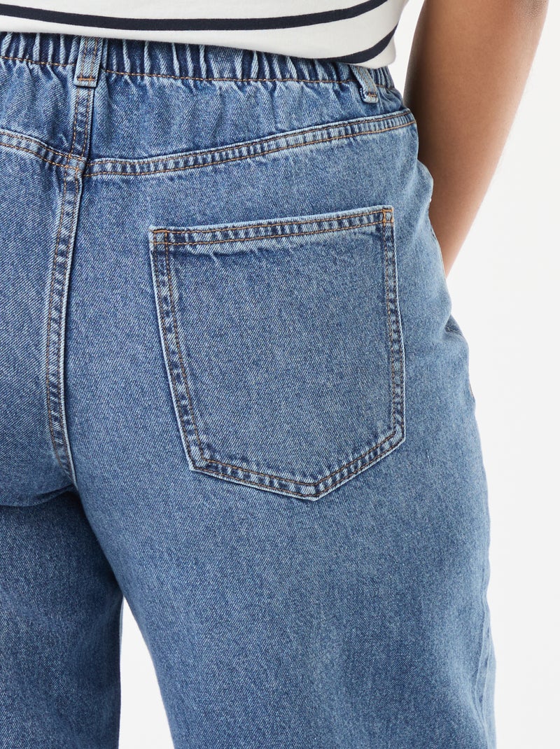 Jean wide leg avec bords à cru Bleu - Kiabi