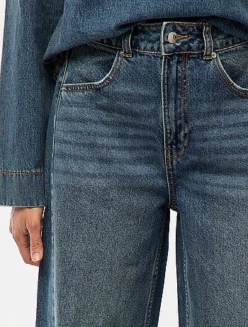Jean wide leg avec bords à cru