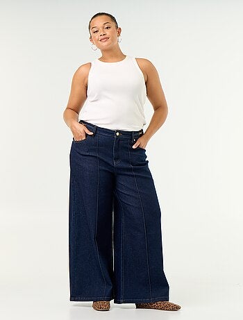 Jean wide leg avec détails dorés