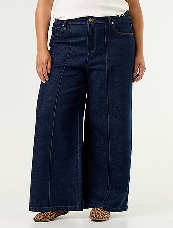 Jean wide leg avec détails dorés