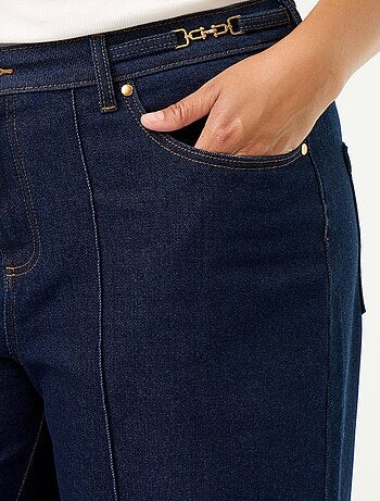 Jean wide leg avec détails dorés
