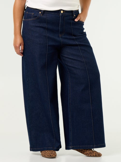 Jean wide leg avec détails dorés - Kiabi