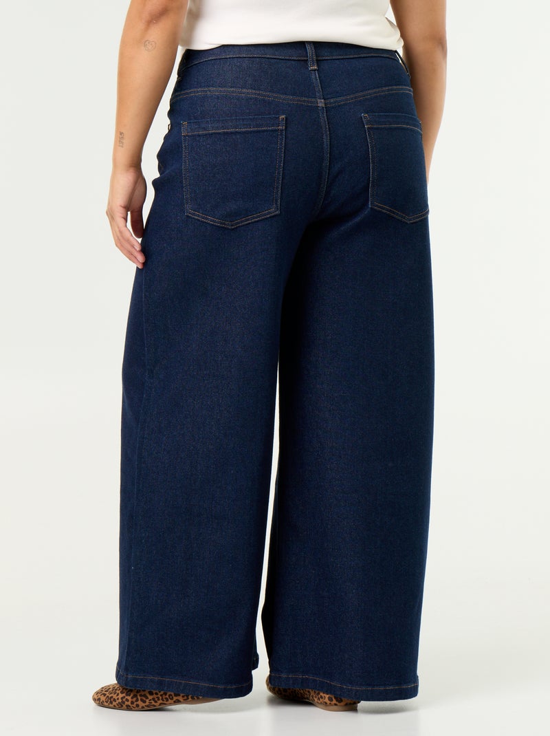Jean wide leg avec détails dorés Bleu - Kiabi