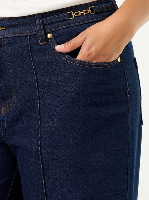 Jean wide leg avec détails dorés - Kiabi