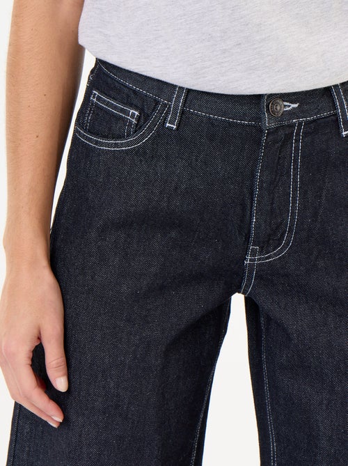Jean wide leg avec étoiles brodées sur poches arrières - Kiabi