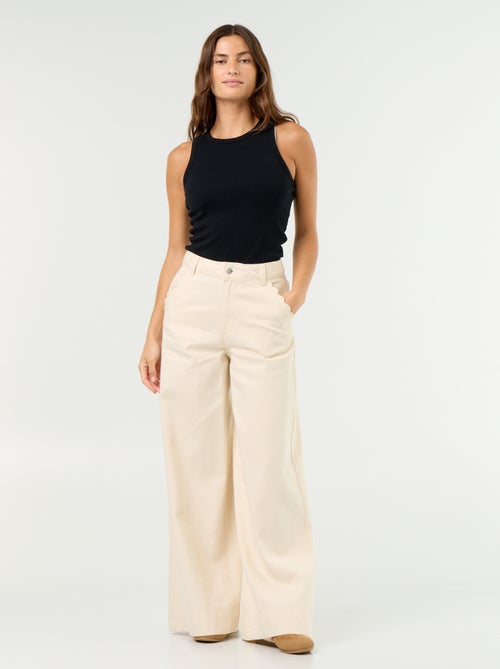 Jean wide leg avec poches découpées - Kiabi