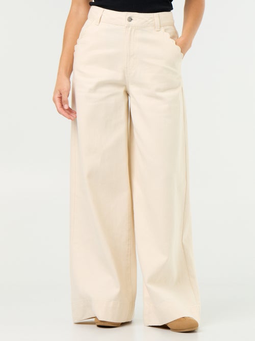 Jean wide leg avec poches découpées - Kiabi