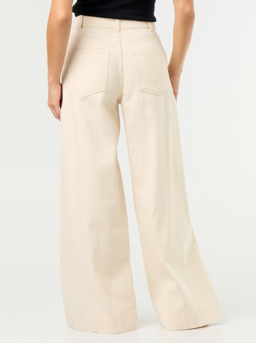 Jean wide leg avec poches découpées - Kiabi
