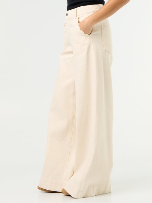 Jean wide leg avec poches découpées - Kiabi