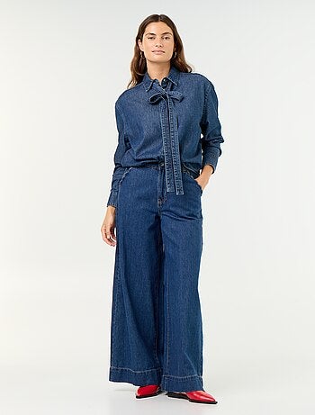 Jean wide leg avec poches découpées