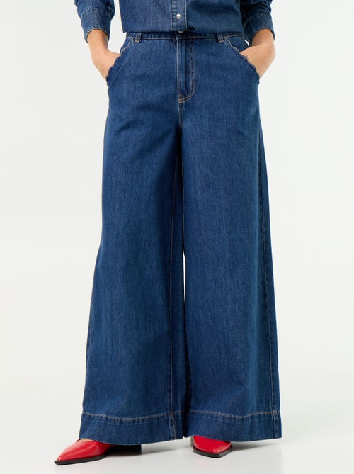 Jean wide leg avec poches découpées - Kiabi Jean wide leg avec poches découpées - Kiabi