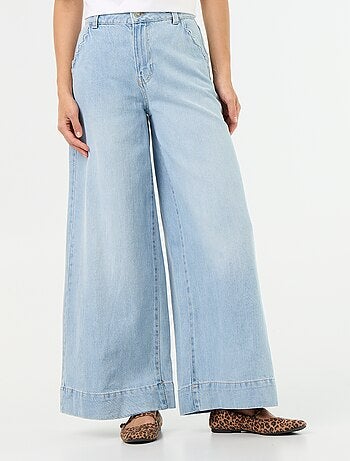 Jean wide leg avec poches découpées
