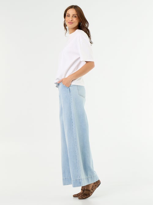 Jean wide leg avec poches découpées - Kiabi Jean wide leg avec poches découpées - Kiabi