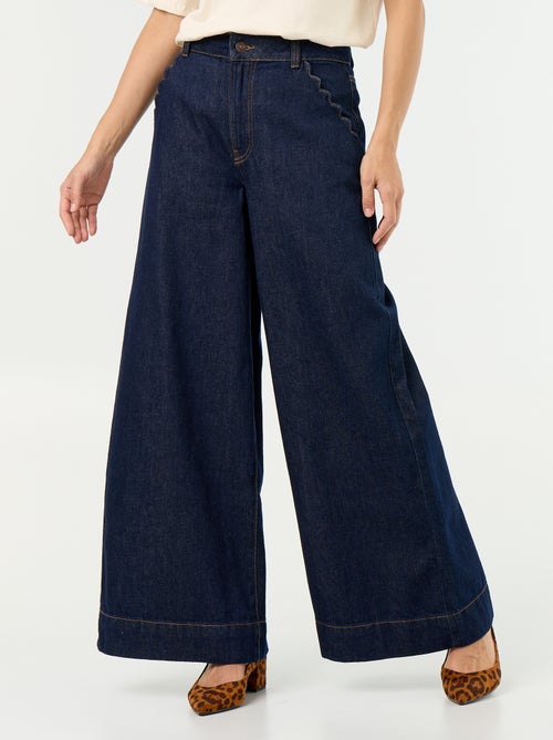 Jean wide leg avec poches découpées - Kiabi