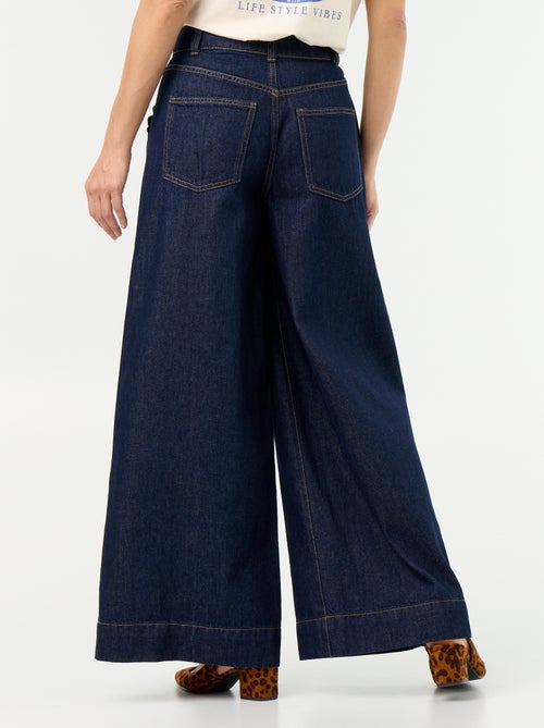 Jean wide leg avec poches découpées - Kiabi