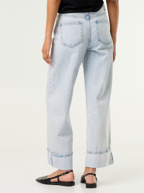 Jean wide leg avec revers à la base - Kiabi