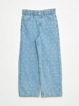 Jean wide leg avec taille élastiquée