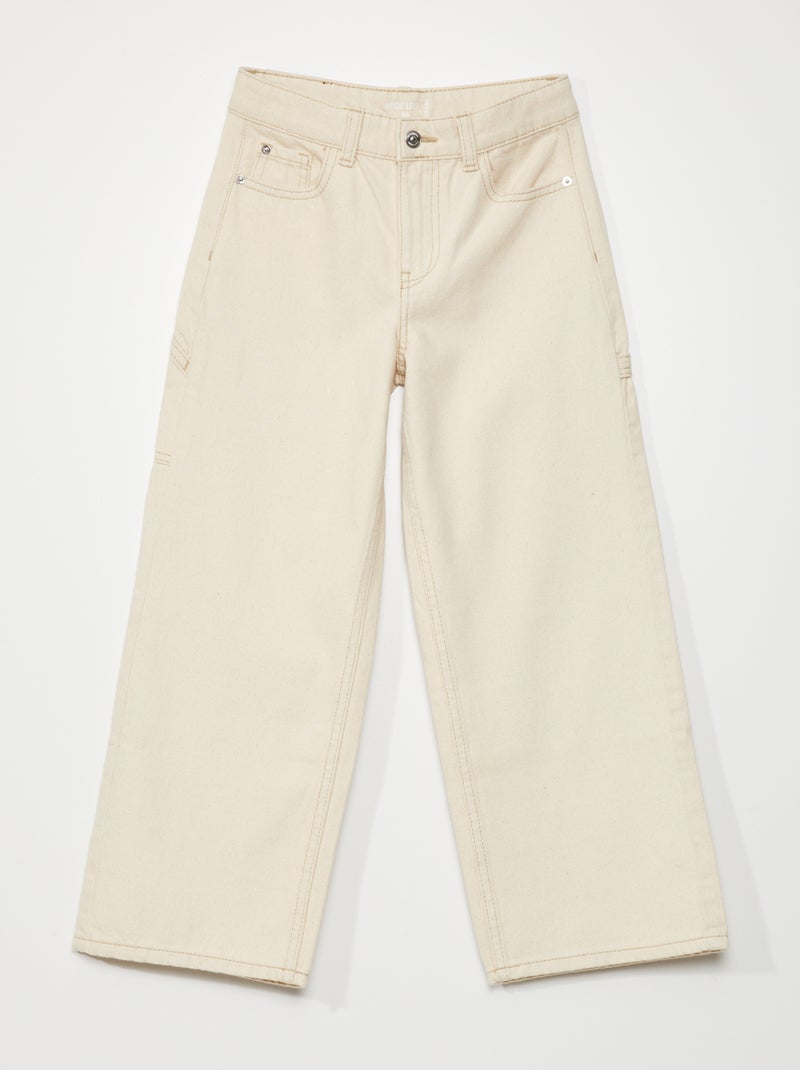 Jean wide leg Beige - Kiabi