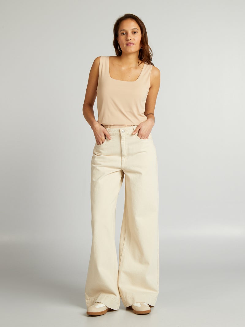Jean wide leg Beige - Kiabi