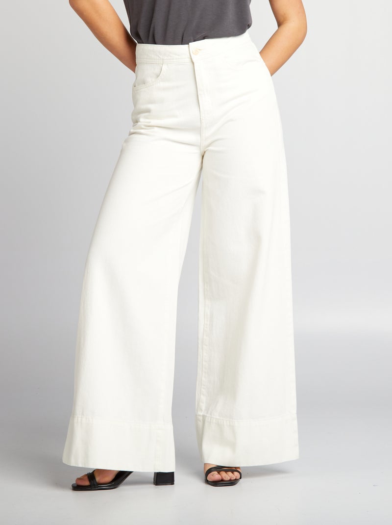 Jean wide-leg Blanc - Kiabi