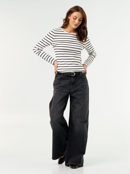 Jean wide leg / coupe large à motif - Kiabi