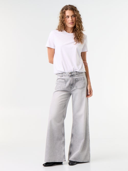Jean wide leg / coupe large avec poches plaquées - Kiabi