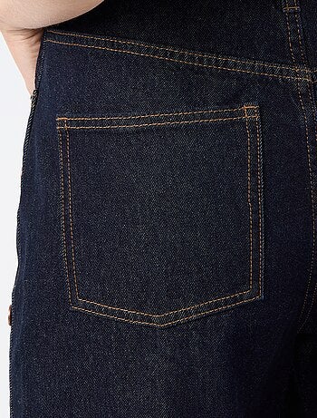 Jean wide leg / coupe large avec pressions factices sur les côtés
